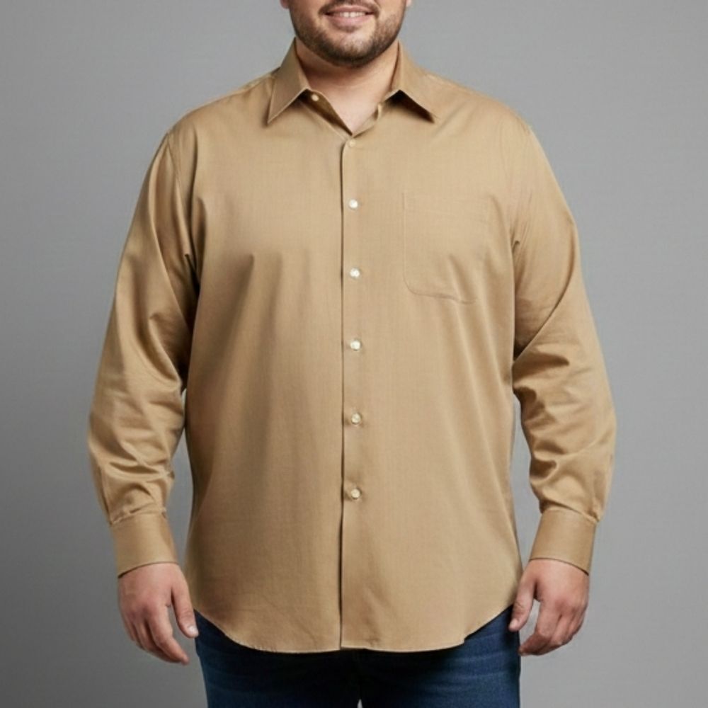 Claiborne Men's Tan Long Sleeve Dress Shirt Size XL- 17 1/2 (34/35) EUC